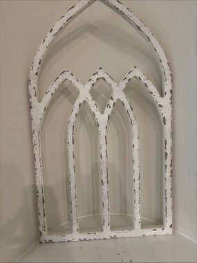 Rustic White Arched Wall Panel - Home Wall Decor